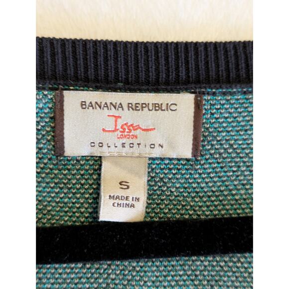 Banana Republic Issa London Dress Women Small Teal Black Zebra Print Thick Knit‎ - Picture 4 of 7